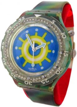 Swatch Reef Scuba Loomi Licht Uhr blau grün rare vintage watch swiss made 1997