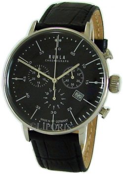 Ruhla Chronograph Herrenuhr mens watch Made in Germany Edelstahl Bauhaus Stil