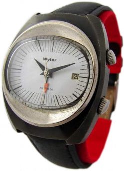 Wyler Wecker Herrenuhr mens watch very rare mechanical alarm watch swiss made