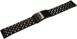 HEKTOR Uhrenarmband mit Sicherheitsfaltschließe Edelstahl schwarz ip 20mm