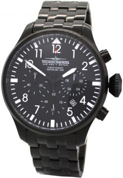 Thunderbirds Herrenuhr Analog Quarz Chronograph Edelstahlband schwarz TB1076-03
