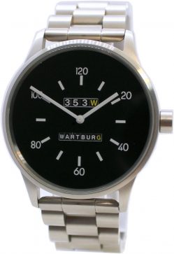 Wartburg 353 Quarz Herren Armbanduhr analog Edelstahl gebürstet Gliederband 42mm