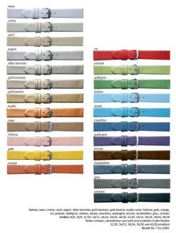 HEKTOR Leder Uhrenarmband glatt mit Verlauf verschiedene Farben lieferbar von 8mm bis 40mm Bandanstoß