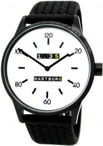Wartburg Herrenuhr 1.3S Edelstahl schwarz Uhrband Reifenprofil Germany 42mm Referenz 473