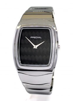 PREDIAL Tonneau Quarz Herrenuhr Wolframcarbid Saphirglas Carbon Zifferblatt