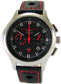 Riedenschild Chronograph Alarm für Cobra 11 Rallye Uhrband Leder schwarz rot