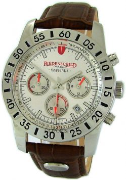 Riedenschild Herren Quarz Chronograph Edelstahl limitiert Leder braun 10 ATM