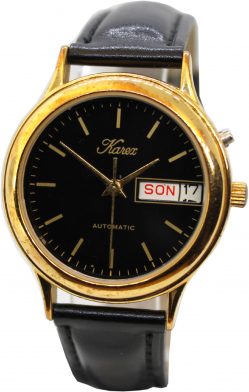 Karex Automatic day date mechanische Herrenuhr schwarz gold