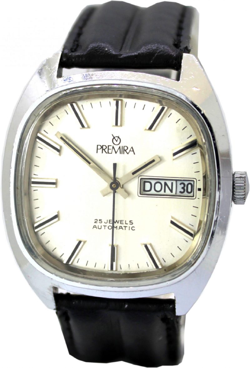 Premira Automatic Armbanduhr 25 Jewels PUW 1563 Tag und Datum Anzeige vintage Uhr
