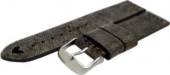 HEKTOR Herren Uhrenarmband Kamel Leder grau schwarz Naht schwarz 22mm