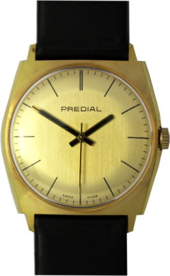 Predial Herrenuhr swiss made Handaufzug Uhrenarmband Leder neu schwarz 33mm