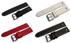 Uhrband für Herren Made in Germany Leder eine Schraube poliert matt 20mm