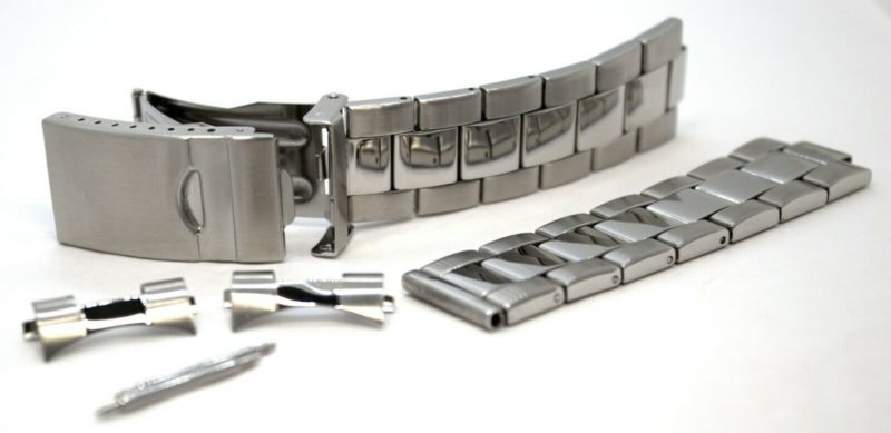 Edelstahl Uhrband Faltschließe Bügel für Stahl Sport Uhr mit Ø 40mm Anstoß 20mm