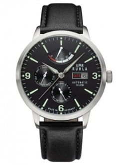 UMR Ruhla Automatic Herren Uhr schwarz Lederband Gangreserve 10atm 42mm