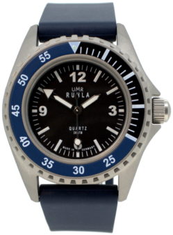 UMR-RUHLA-Kampfschwimmeruhr-Liporis-Variante-blau-mit-Ziffeblatt-schwarz-1-h